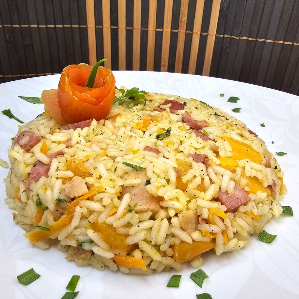 arroz carreteiro com jerimum