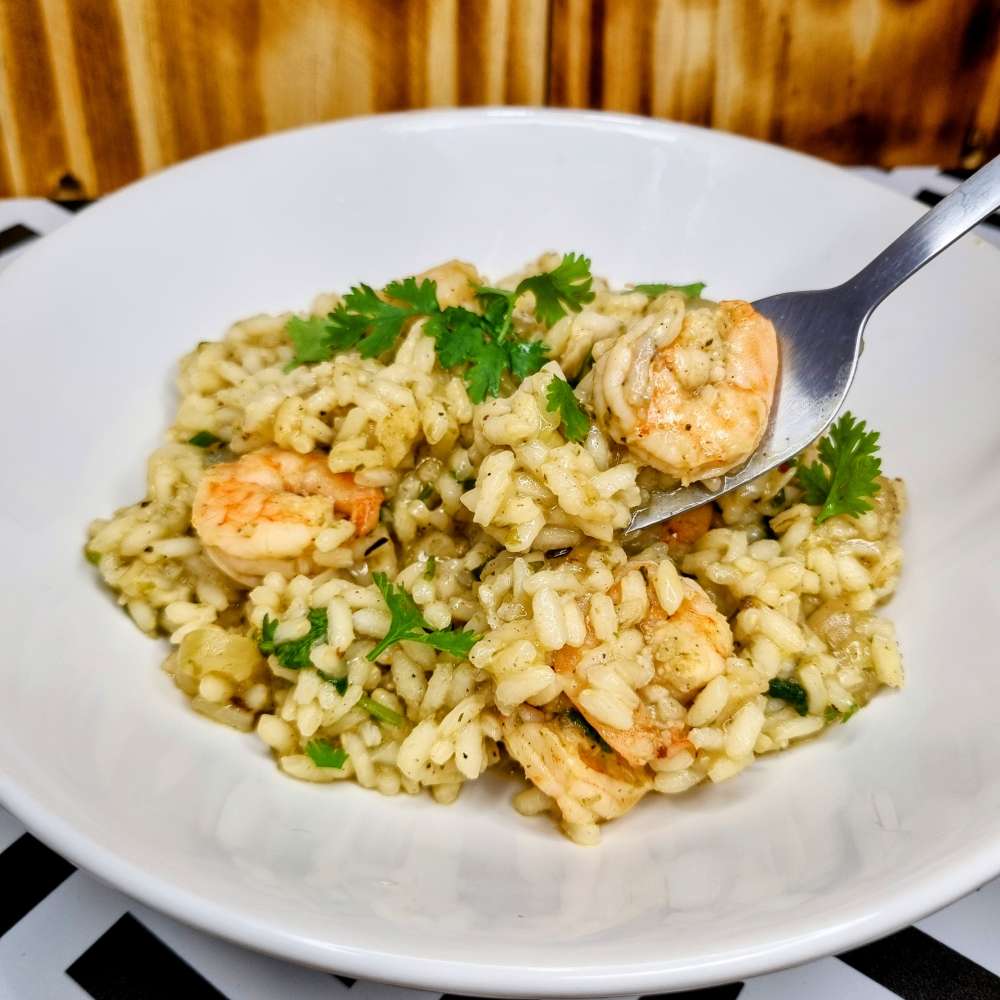 risoto potiguar de camarão