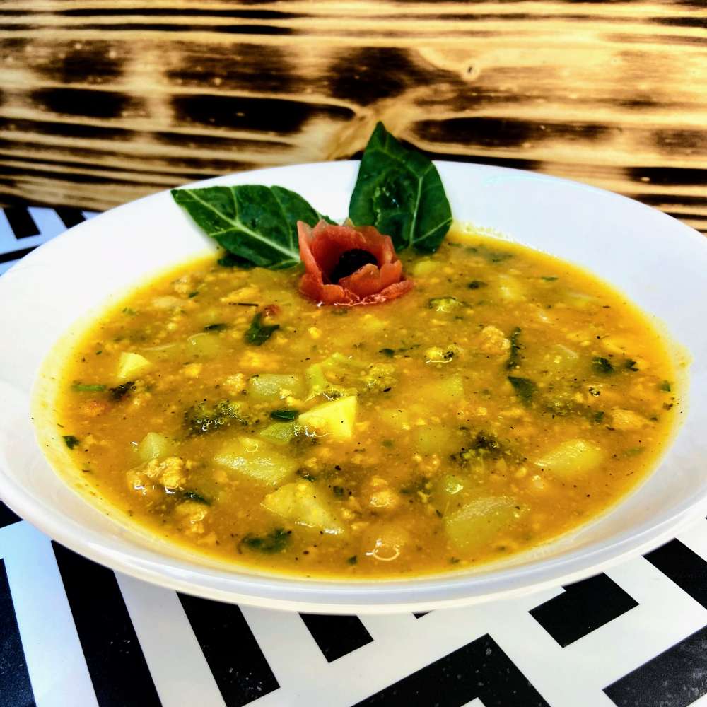 caldo de soja com legumes