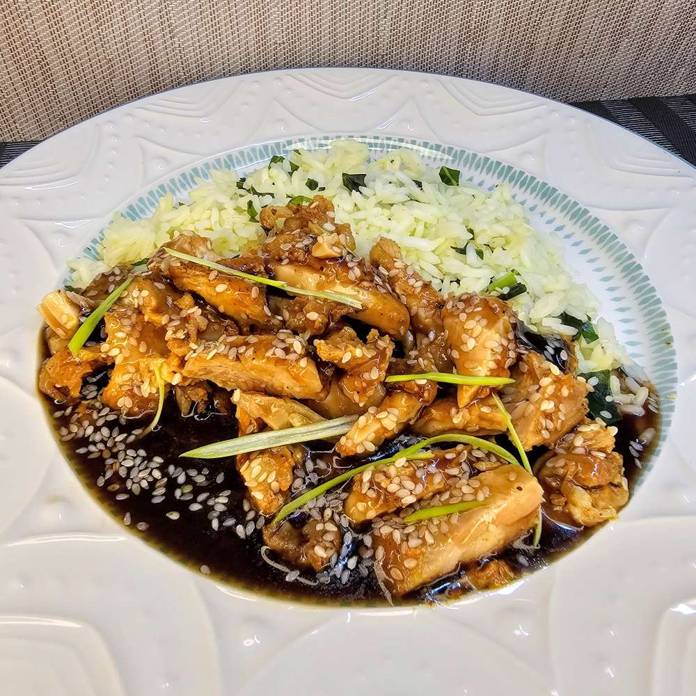 frango oriental com arroz